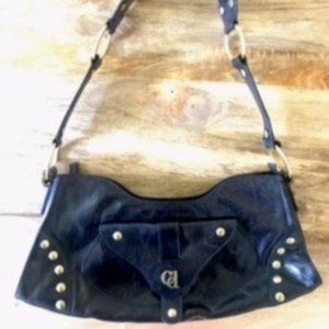 Charles David Handbag, Black w/Brass Detail - Edgy